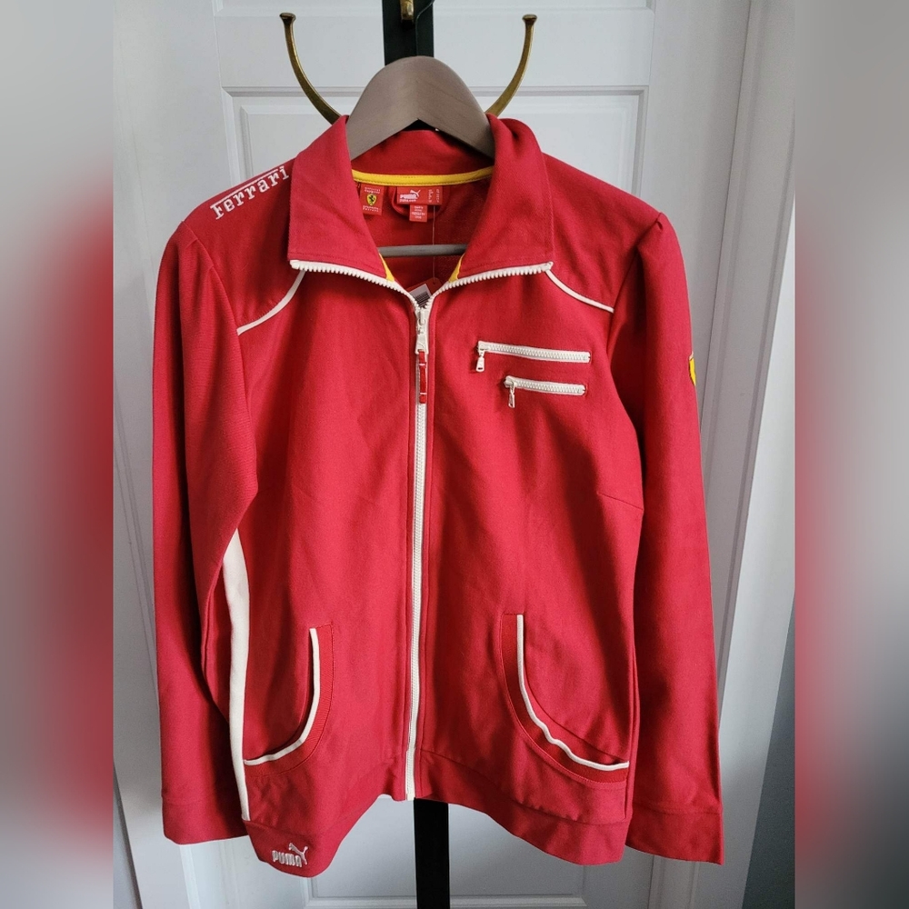 Ferrari Red Track Jacket with White Trim